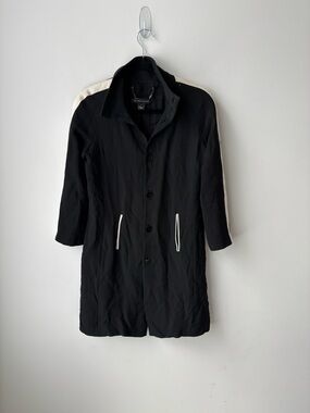 Ralph Lauren Black Label Silk Jacket Black Tailored Coat Size 6 Designer